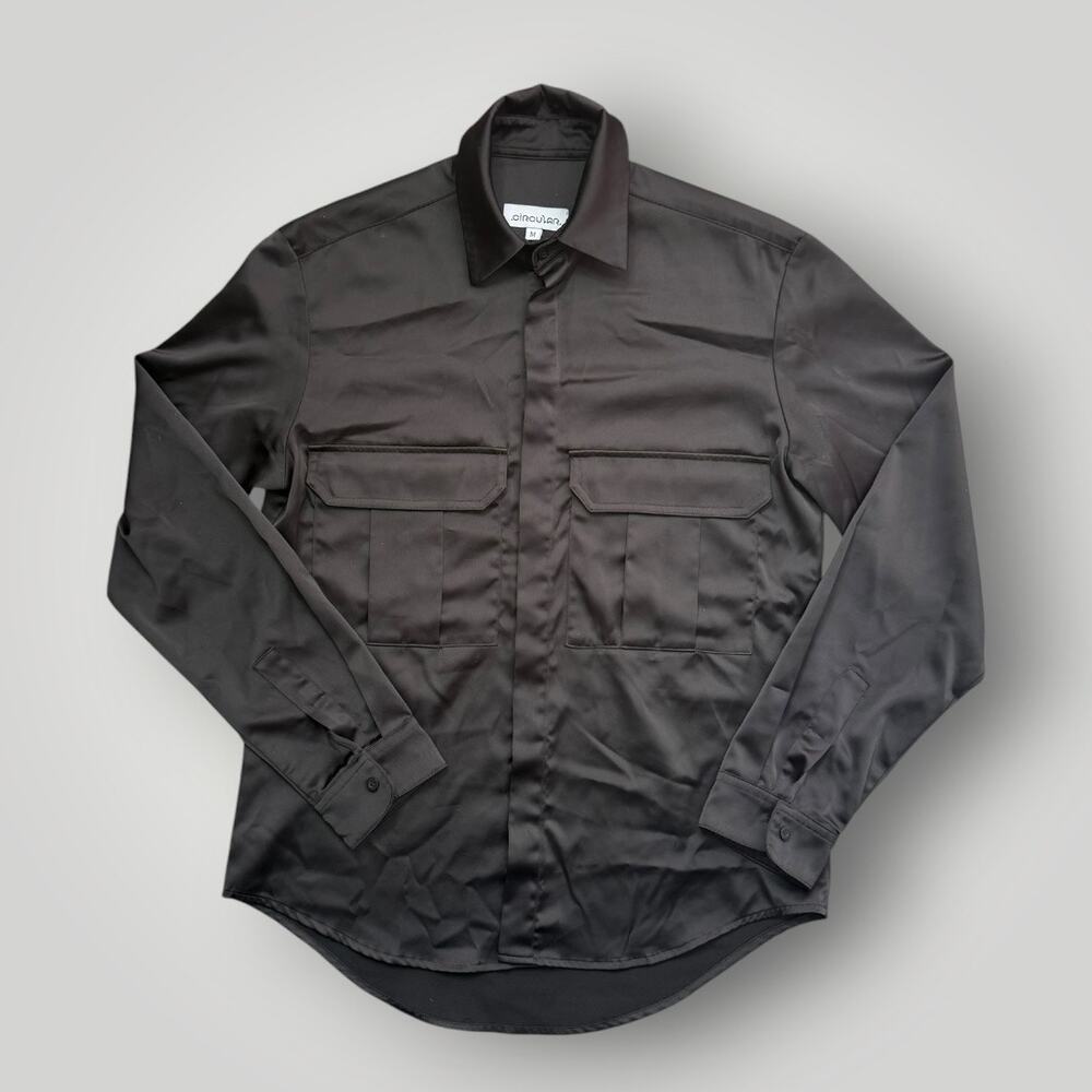 Circular Men’s Black Satin Utility Shirt Size M
